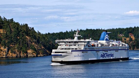 BC Ferry passes the Gulf Islands from Tsawwassen to Victoria